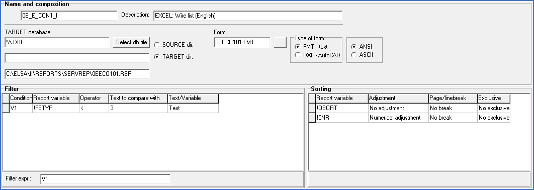 Figure 1327:  The Settings 1 tab of the report definition