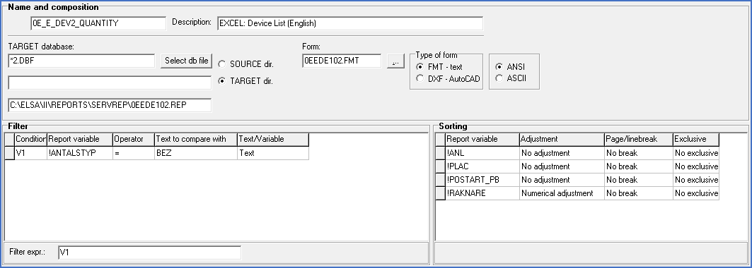 Figure 1448:  The Settings 1 tab of the report definition