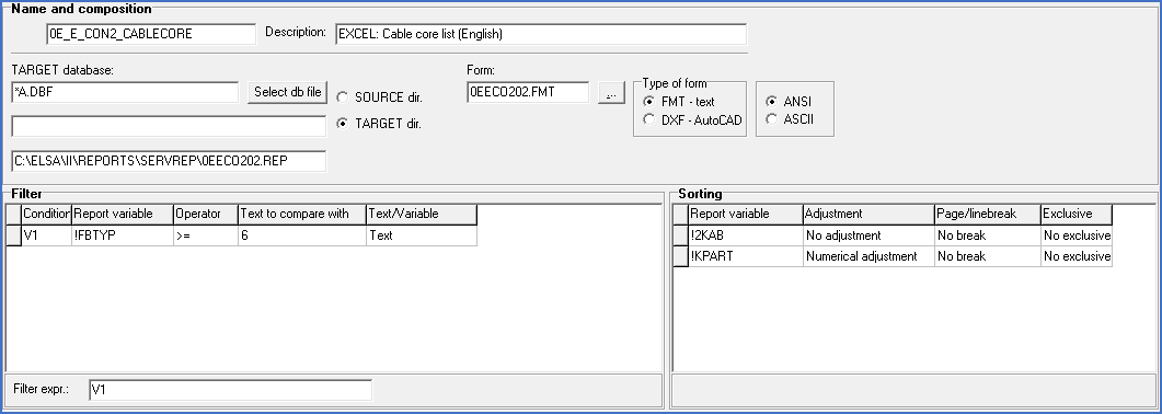 Figure 1452:  The Settings 1 tab of the report definition