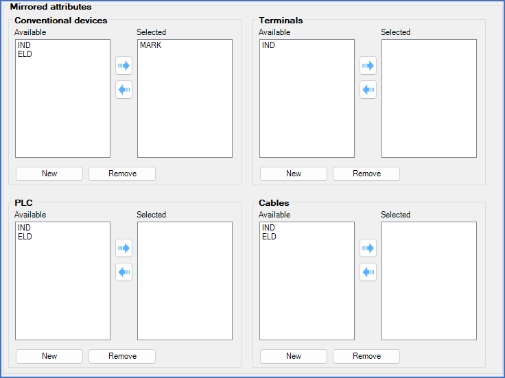 Figure 446:  The "Mirrored attrbutes" section