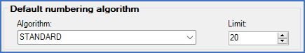 Figure 462:  The "Default numbering algorithm" section