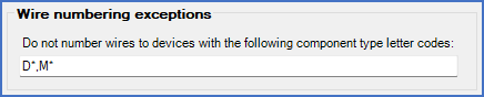 Figure 485:  The "Wire numbering exceptions" section