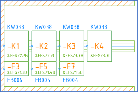 Figure 473:  Section of a cabinet layout with cross-references to the circuit diagrams