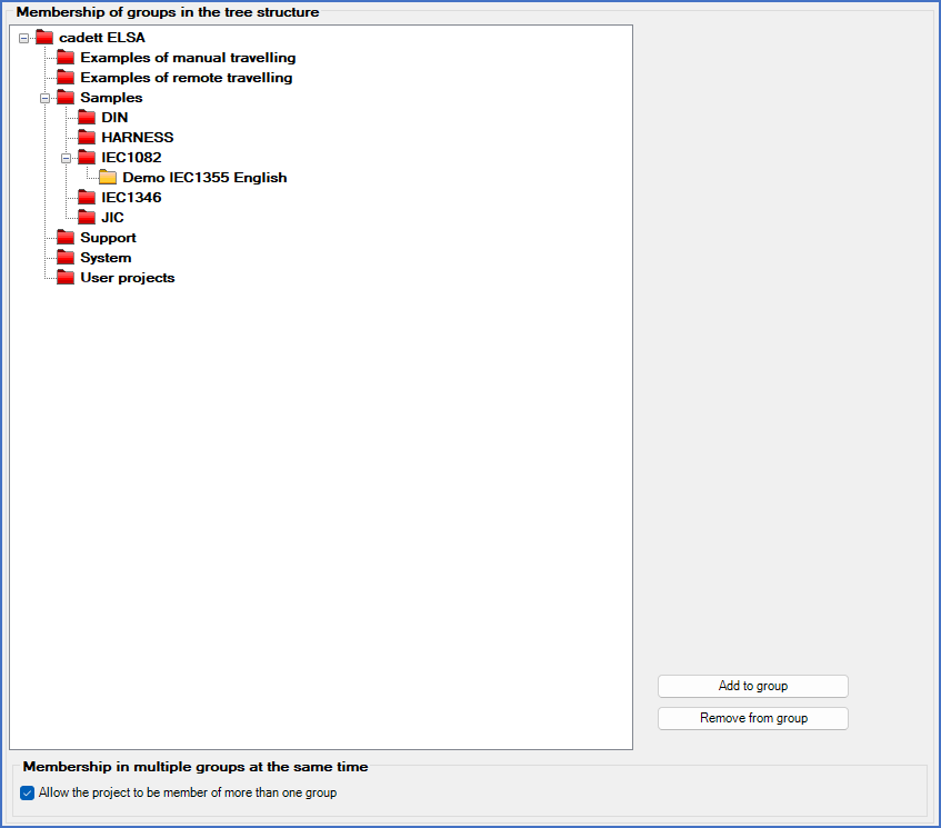 Figure 499:  The "Membership of groups in the tree structure" section