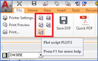 Figure 1390:  Five PLOT scripts are avaialble in the menu at delivery.