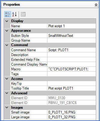 Figure 1515:  The "PLOT1" standard command is shwon here. You can create your own similar commands.