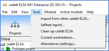 Figure 33:  The "Tools" pull-down menu