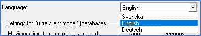 Figure 43:  Selection of language for the current workstation