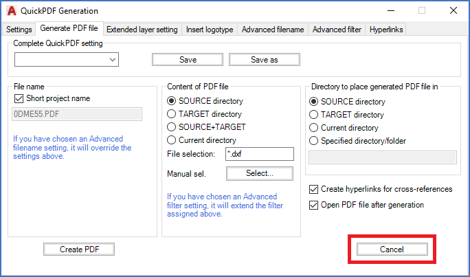 Figure 969:  The "Cancel" button