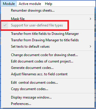 Figure 706:  Support for user-defined file types has been activated and can not be deactivated again.