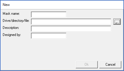 Figure 688:  When creating a new mask using the "New" toolbar button, an empty dialogue box like shown here is displayed.