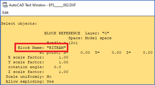 Figure 697:  The LIST command is very useful to get detailed information about selected objects, like blocks.