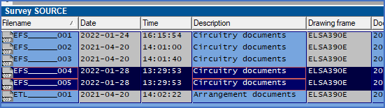 Figure 651:  The selected sheets have been given new file names and are placed correctly in the list according to the current sorting.