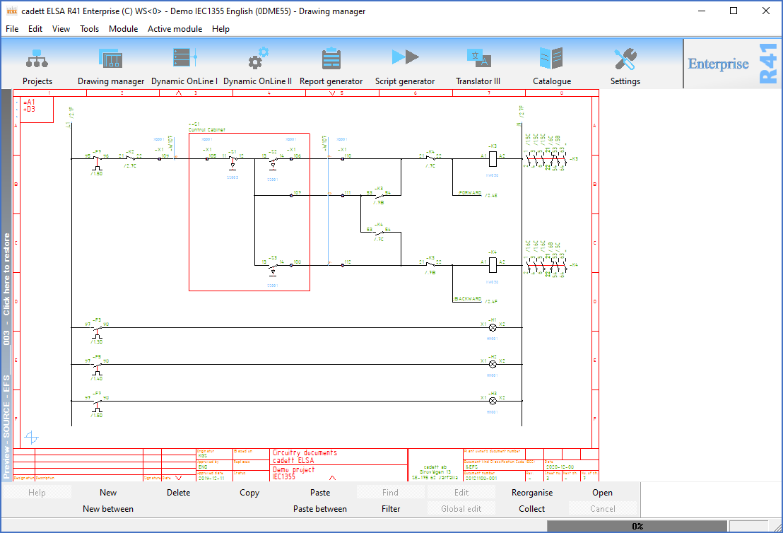 Figure 668:  Clicking the bar to the left of the viewer in "full screen view" restores the initial view.