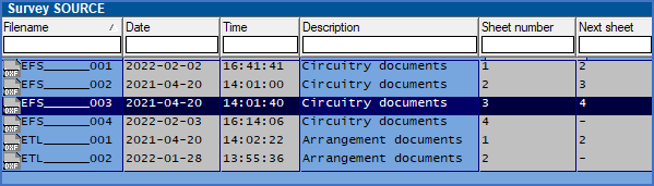 Figure 625:  You have four existing circuit diagram sheets, select number 3 and issue the "New between" command.