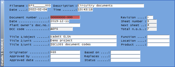 Figure 642:  The "Document number" has been changed.