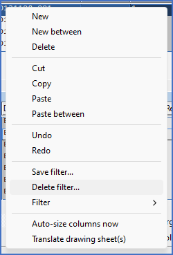 Figure 555:  The "Delete filter..." command in the context menu of the survey