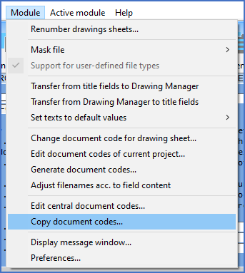 Figure 573:  The "Copy document codes..." command
