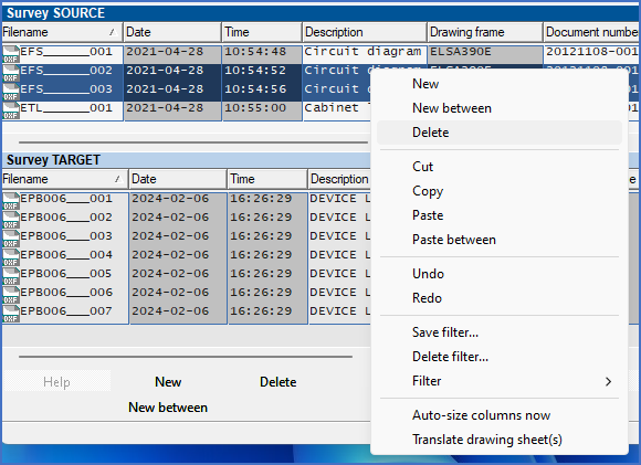 Figure 547:  The "Delete" command in the context menu of the survey