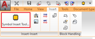 Figure 1055:  The "Symbol Insert Tool" command in the "Insert" tab of the ribbon menu