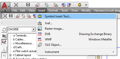 Figure 1057:  The "Symbol Insert Tool..." command in the "Insert" pull-down menu