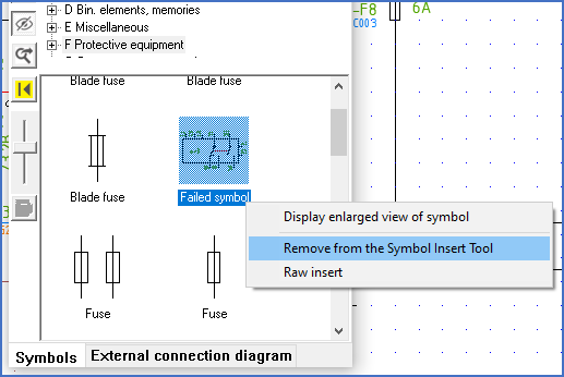 Figure 1110:  The "Remove from the Symbol Insert Tool" command