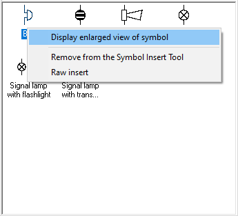 Figure 1105:  The context menu in the Symbol Insert Tool
