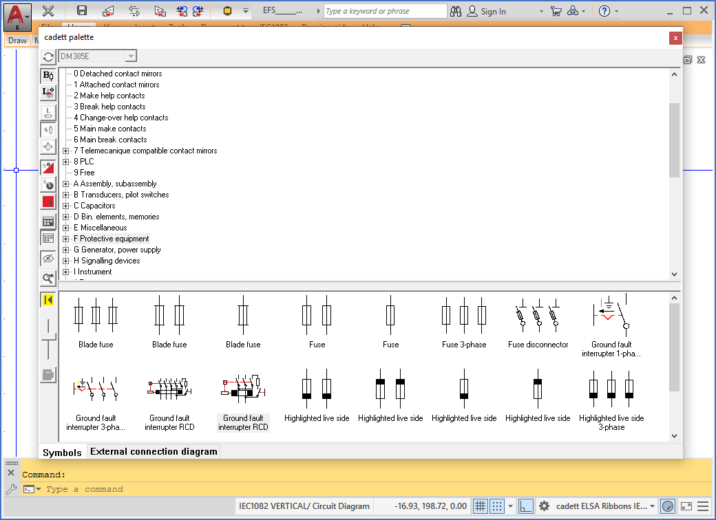 Figure 1169:  The Symbol Insert Tool is displayed and you can select a symbol to insert.