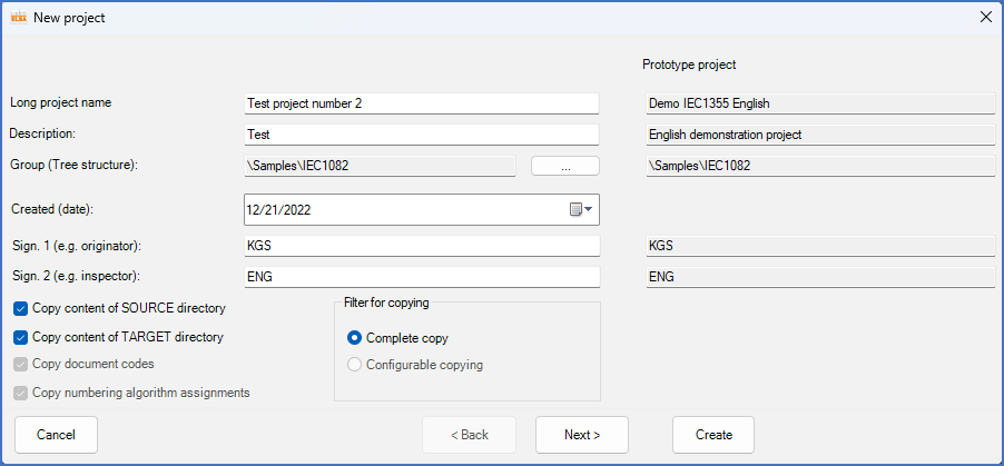 Figure 68:  This is how you create a true copy of a project, including all its content.