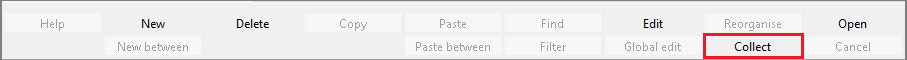 Figure 76:  The "Collect" button in the toolbar