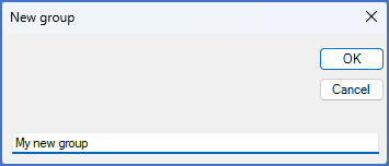 Figure 107:  Then, enter the desired name of the new group in the dialogue box that is presented.