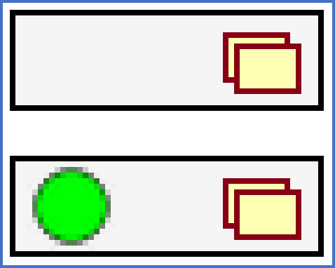 Figure 120:  The icons of a closed project are shown on the top, and of an opened project in the bottom.