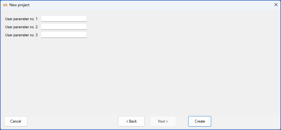 Figure 146:  An example with three user defined project parameters