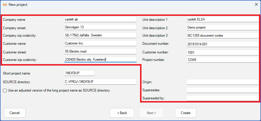 Figure 142:  Standard text fields