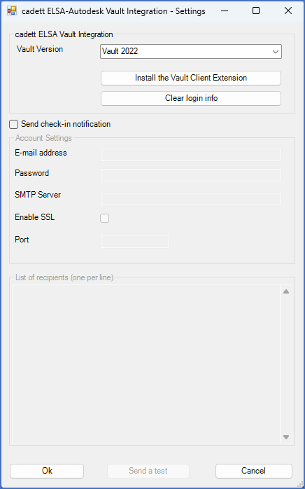 Figure 256: The Vault Settings dialogue box