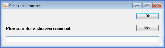 Figure 258:  The "Check-in comment" dialogue