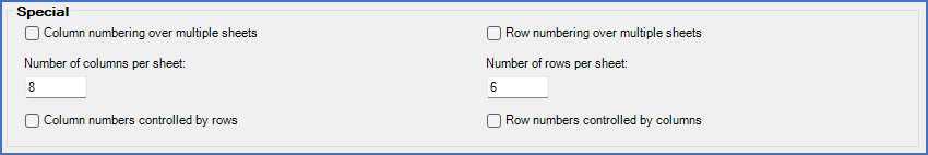 Figure 319: The "Special" section of the "Drawing manager 2" tab