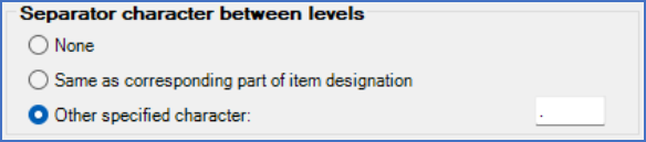 Figure 375:  The "Separator character between levels" sub-section