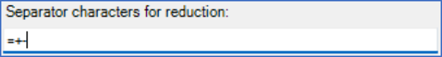 Figure 381:  The "Separator characters for reduction" parameter