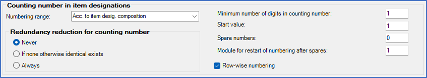 Figure 385:  The "Counting number in item designations" section