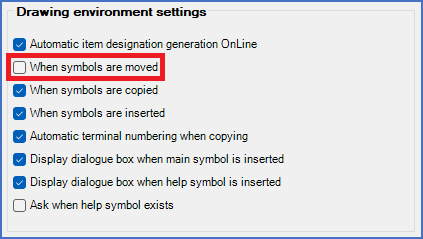 Figure 409:  The "When symbols are moved" check-box