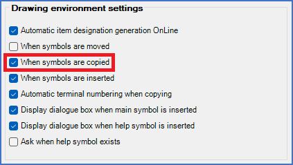 Figure 410:  The "When symbols are copied" check-box