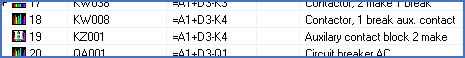 Figure 1260:  The -K4 contactor is defined by both a main symbol and a help symbol, both with index.