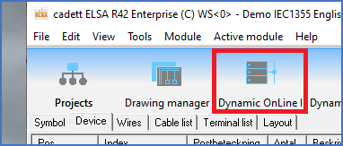 Figure 1112:  The first way to start Dynamic OnLine I