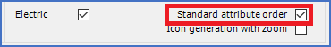 Figure 820: "Standard attribute order" check-box