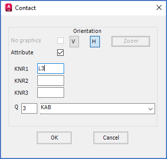 Figure 876: Entering the "Contact" dialogue box by double-clicking an existing cable core