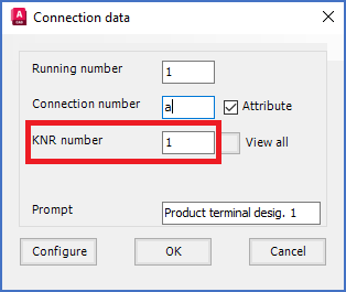 Figure 836: In the "KNR number" field, you specify the number of the attribute in which the connection point number is stored.