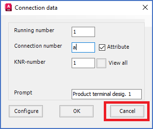 Figure 847: You click the "Cancel" button when you do not want to define any more connection points.