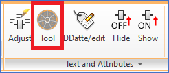 Figure 888: The "Attribute Adjustment Tool" is found in the "Home" tab, "Text and Attributes" panel.