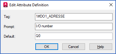 Figure 920: The default for the I/O number of the first I/O in the PLC mirror is edited with the DDATTE/EDIT command.